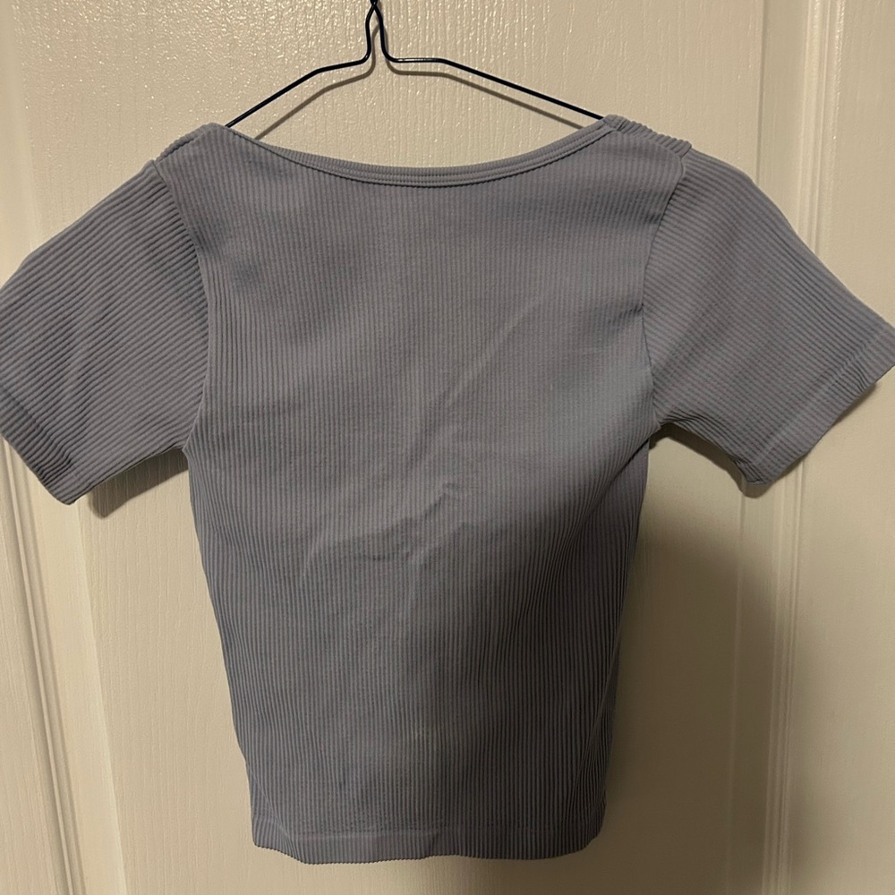 Harlow Women's Blue Ribbed Top - Picture 5 of 5